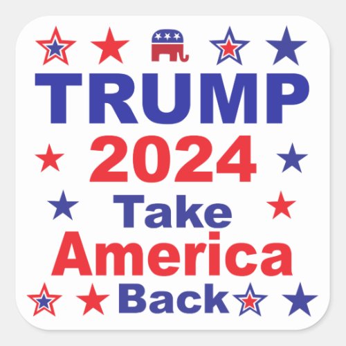 TRUMP 2024 Take America Back Square Sticker