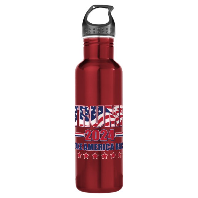 Trump-2024-Take-America-Back Stainless Steel Water Bottle (Front)