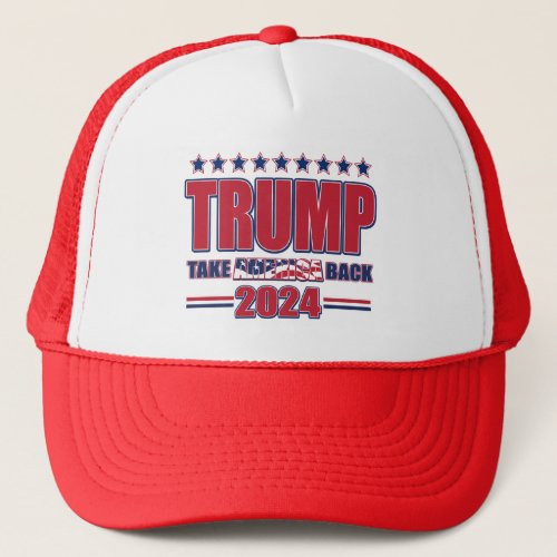 Trump 2024 Take America Back Trucker Hat