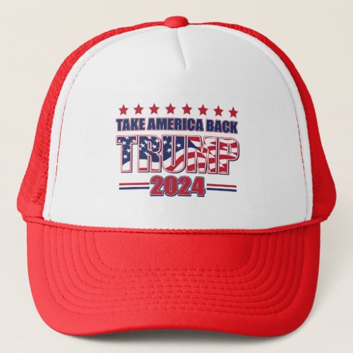 Trump 2024 Take America Back Trucker Hat