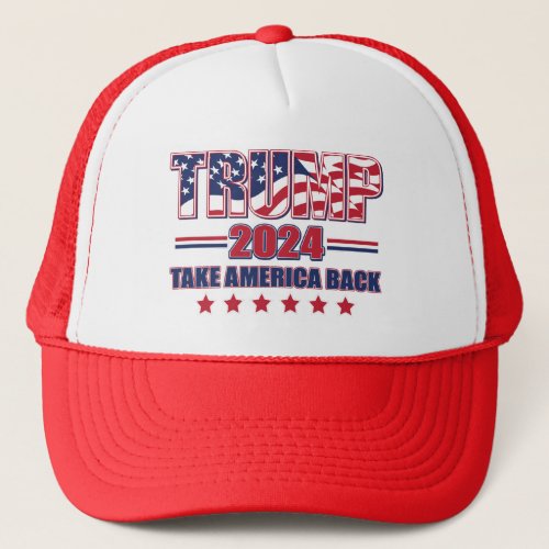 Trump 2024 Take America Back Trucker Hat