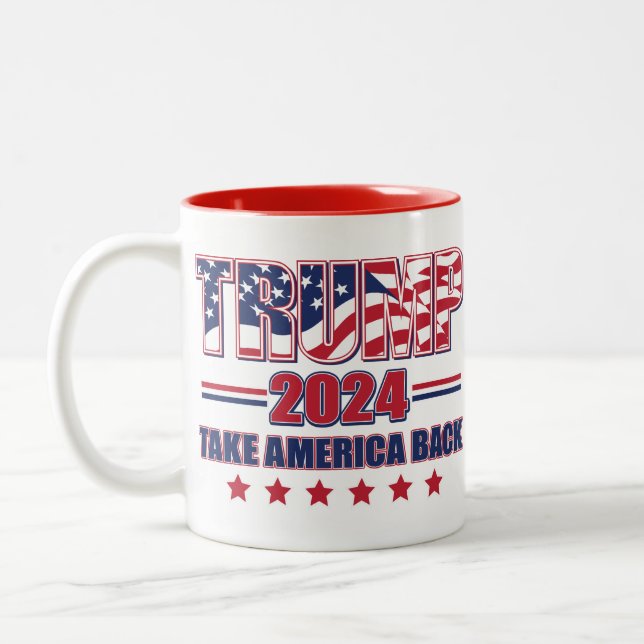 Trump-2024-Take-America-Back Two-Tone Coffee Mug (Left)