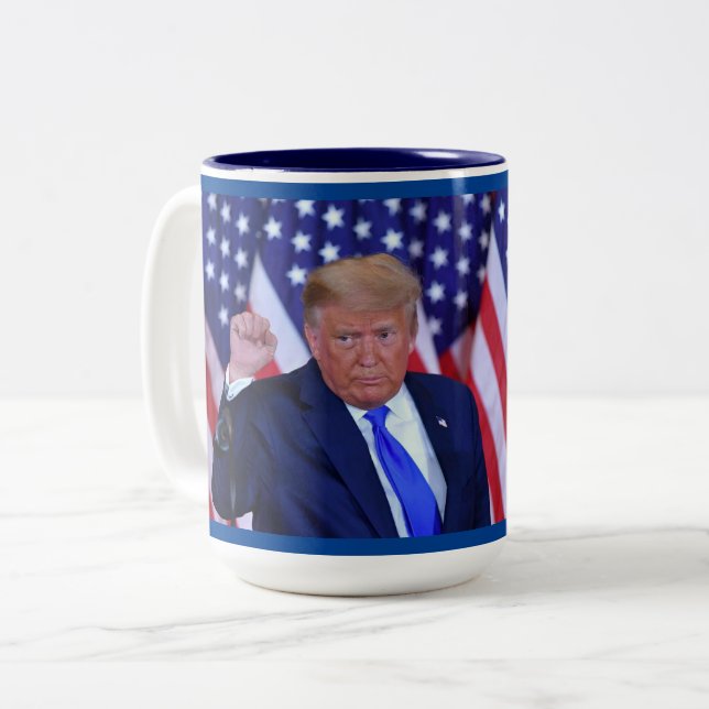 Trump 2024 Take America Back Two-Tone Coffee Mug (Front Left)