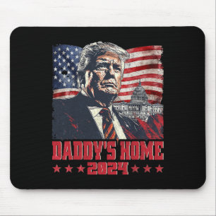 Trump 2024 Take America Ck Daddy's Home Trump Pink Mouse Pad