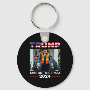 Trump 2024 Take Out The Trash Funny Trump Garbage  Keychain