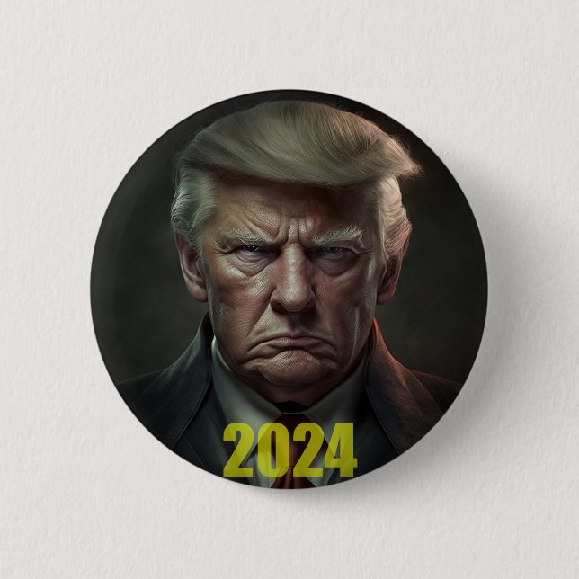 Trump 2024: The Revenge Tour Begins Square Sticker Button (Front)