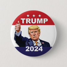 TRUMP 2024 Thumb's Up Campaign Election Art Button
