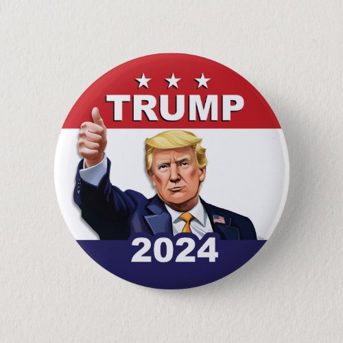TRUMP 2024 Thumbs Up Campaign Election Art Button