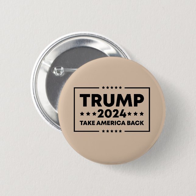 Trump 2024  Trump Take America Back Button (Front & Back)