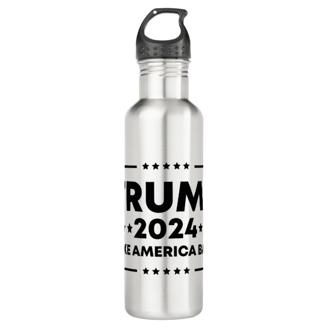 Trump 2024  Trump Take America Back Stainless Steel Water Bottle (Front)