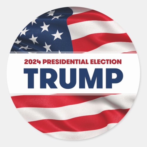 TRUMP 2024 US Presidential Election Classic Round Sticker