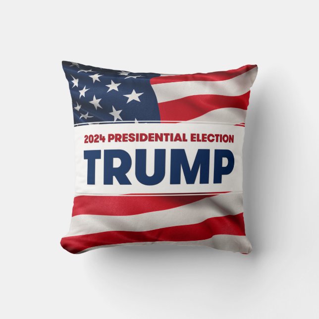 TRUMP 2024 US Presidential Election Throw Pillow (Front)