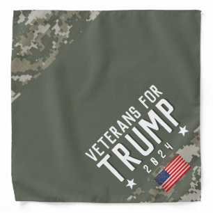 Trump 2024 Veterans for Trump Camo Bandana