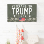 Trump 2024 Veterans for Trump Camo Banner (Insitu)