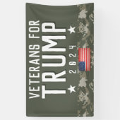 Trump 2024 Veterans for Trump Camo Banner (Vertical)