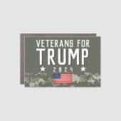 Trump 2024 Veterans for Trump Camo Car Magnet (Front)