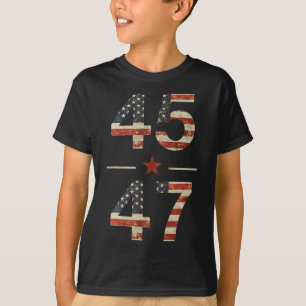 Trump 2024 Vintage 45 47 America Flag Shirt For Wo