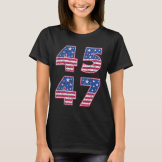 Trump 2024 Vintage 45 47 America Flag Tee For Wome