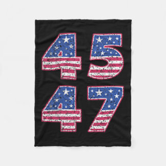 Trump 2024 Vintage 45 47 America Flag Tee For Wome Fleece Blanket