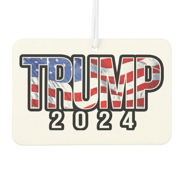 Trump 2024 Waving Flag Air Freshener (Back)