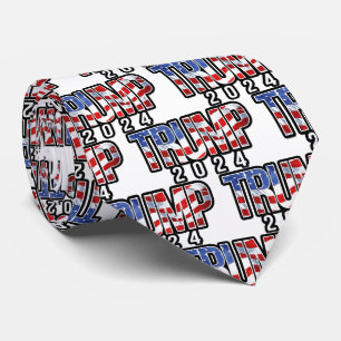 Trump 2024 Waving Flag Neck Tie
