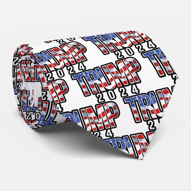 Trump 2024 Waving Flag Neck Tie (Rolled)