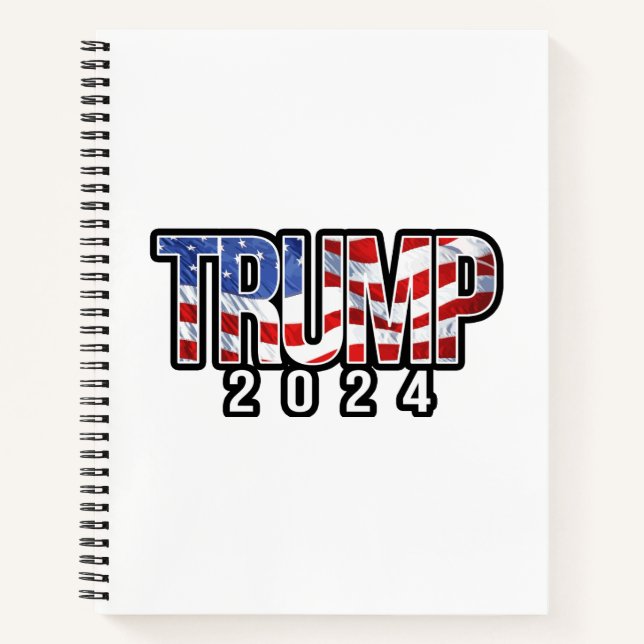 Trump 2024 Waving Flag Notebook (Front)