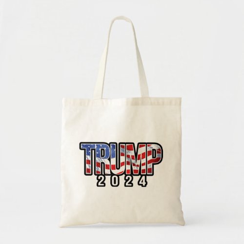 Trump 2024 Waving Flag Tote Bag