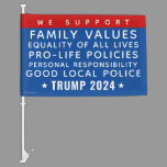 Trump 2024 We Support Family Values Car Flag