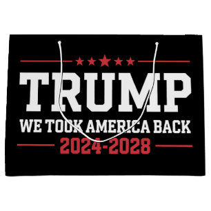 Trump 2024 We Took America Back 47 USA Large Gift Bag