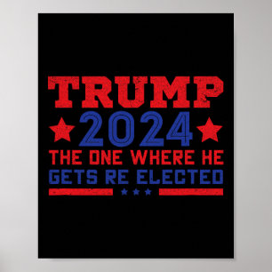 Trump 2024 Where He Gets Re-elected Poster