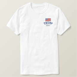 Trump 2024 with American Flag Embroidered T-Shirt