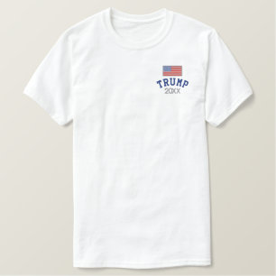 Trump 2024 with American Flag Embroidered T-Shirt
