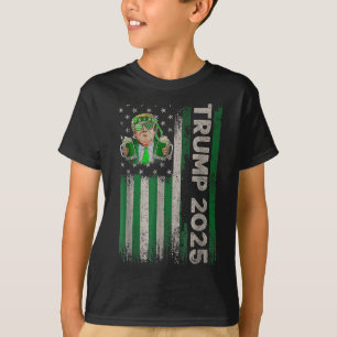 Trump 2025 American Flag Vintage St. Patricks Day T-Shirt