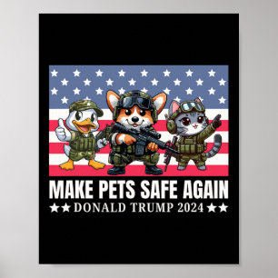 Trump 2025 Funny Corgi Dog Poster