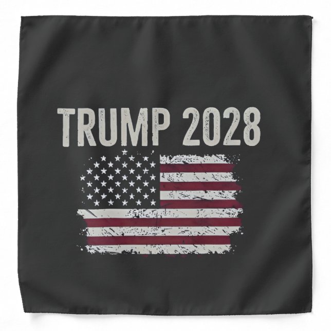 Trump 2028 American Flag Election President  Bandana (Front)