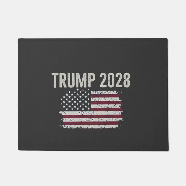 Trump 2028 American Flag Election President  Doormat (Front)