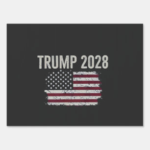 Trump 2028 American Flag Election President Sign