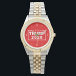 Trump 2028 Funny President Donald Trump Watch<br><div class="desc">Funny campaign quote "Trump 2028". Patriotic 2025 gifts for men,  women,  dad,  husband,  wife,  grandpa,  for him or her. Fun gift for Republican supporters,  Conservative patriots and friends. Celebrate the 47th President in 2024,  2025 and maybe even 2028 with red and white rectangle and stars flag logo design.</div>