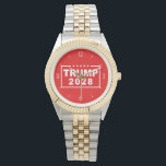 Trump 2028 Funny President Donald Trump Watch<br><div class="desc">Funny campaign quote "Trump 2028". Patriotic 2025 gifts for men,  women,  dad,  husband,  wife,  grandpa,  for him or her. Fun gift for Republican supporters,  Conservative patriots and friends. Celebrate the 47th President in 2024,  2025 and maybe even 2028 with red and white rectangle and stars flag logo design.</div>