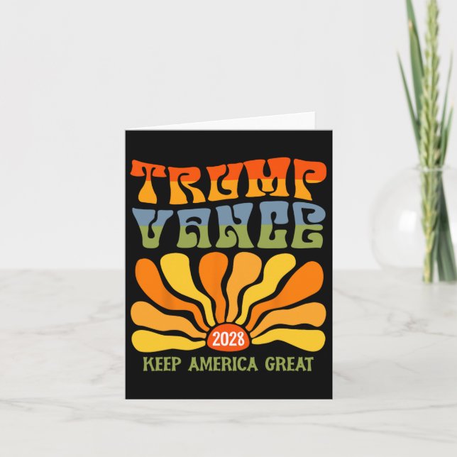 Trump 2028 President Re-election Us Flag Trump Van Card (Front)