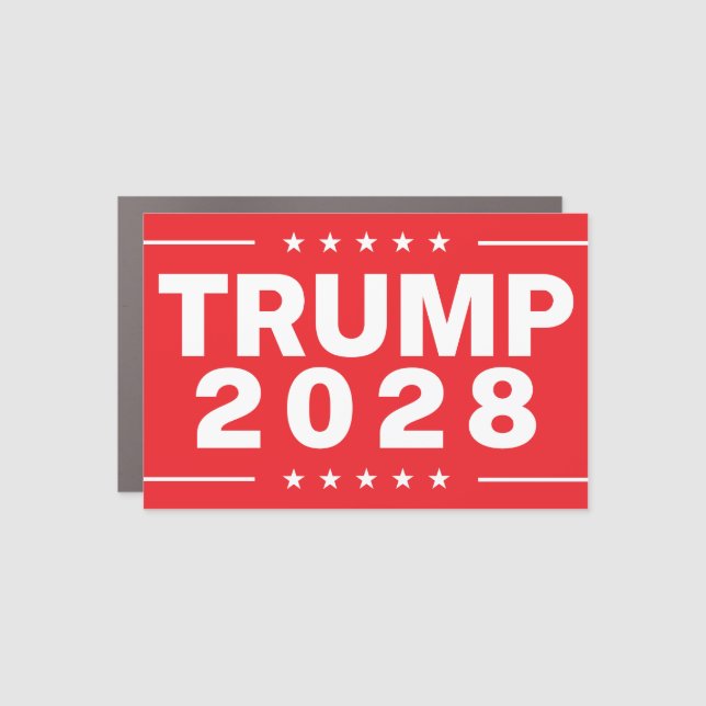 Trump 2028 red car magnet (Front)