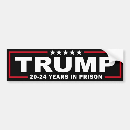 TRUMP 20 _ 24 Years in Prison _ Anti_Trump Bumper Sticker