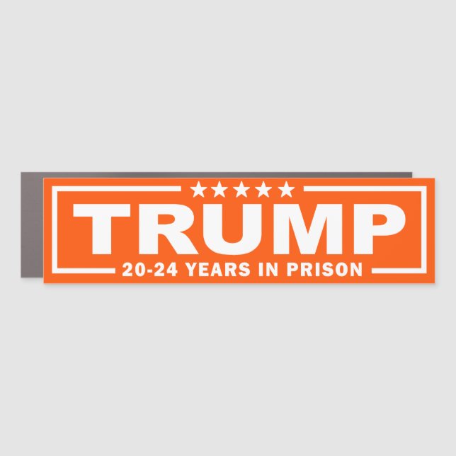 TRUMP 20 - 24 Years in Prison - Anti-Trump Car Magnet (Front)