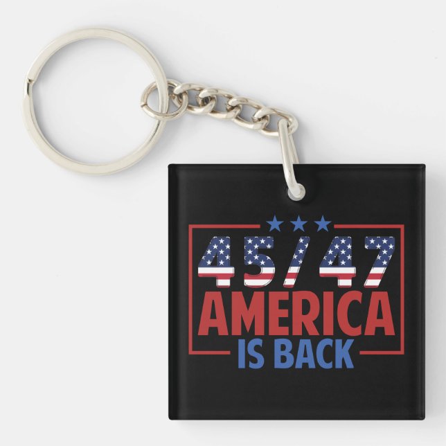 Trump 45-47 America Is Back Keychain (Front)