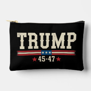 Trump 45 47 American USA Flag Retro Vintage Accessory Pouch