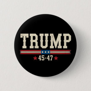 Trump 45 47 American USA Flag Retro Vintage Button
