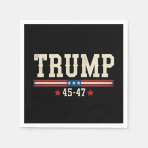 Trump 45 47 American USA Flag Retro Vintage Napkins