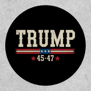 Trump 45 47 American USA Flag Retro Vintage Patch