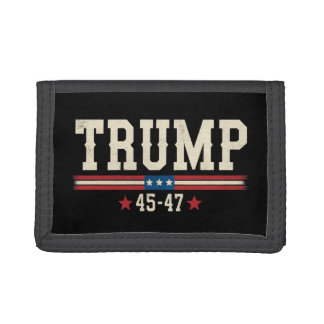 Trump 45 47 American USA Flag Retro Vintage Trifold Wallet